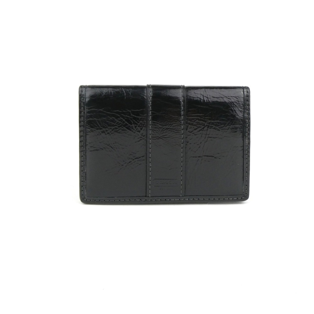 Coach Black Patent Leather Bifold Card ID Wallet Case
